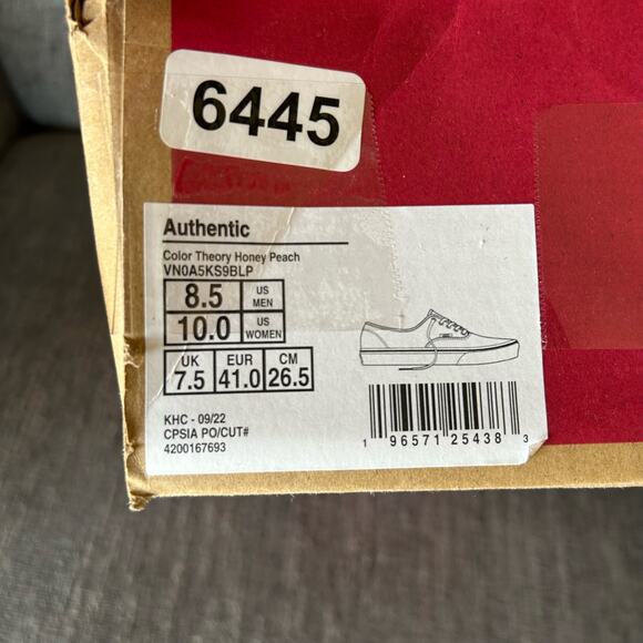 NEW Vans Womens Authentic Color Theory Honey Peach Low Top Lace Sneaker Shoes 10 - Picture 11 of 11